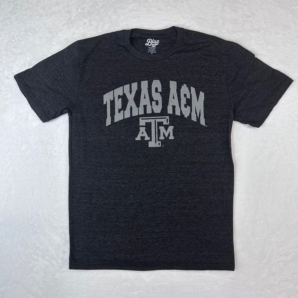 Blue 84 Texas A&M Aggies T Shirt Mens Small Charcoal Gray Heather Tri-Blend Tee